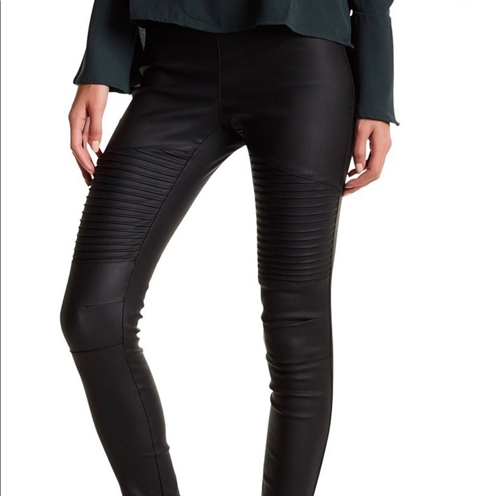 OoberSwank Coated High Rise Moto Leggings